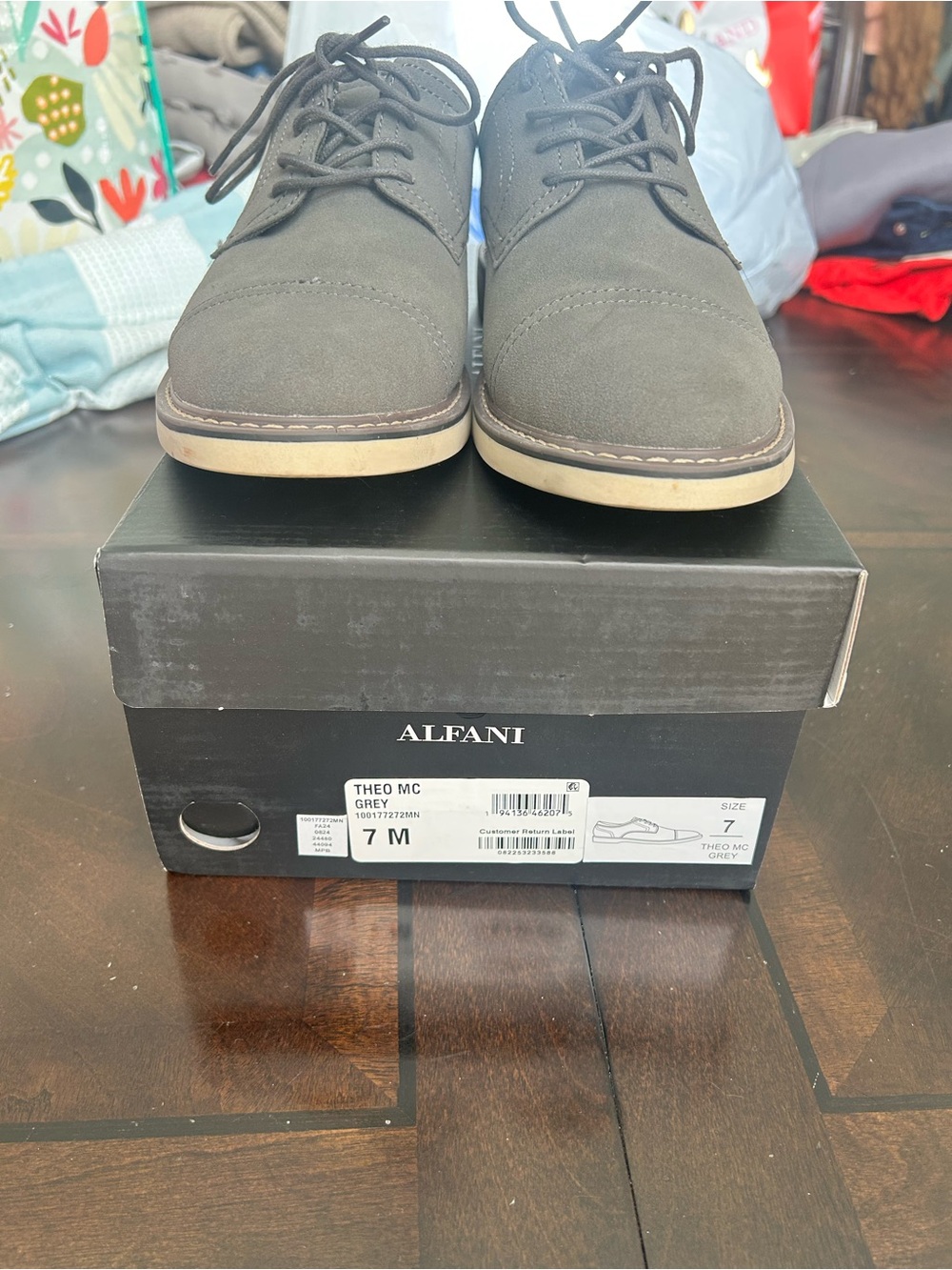 Alfani Theo Grey Men's Casual Lace-Up Shoes